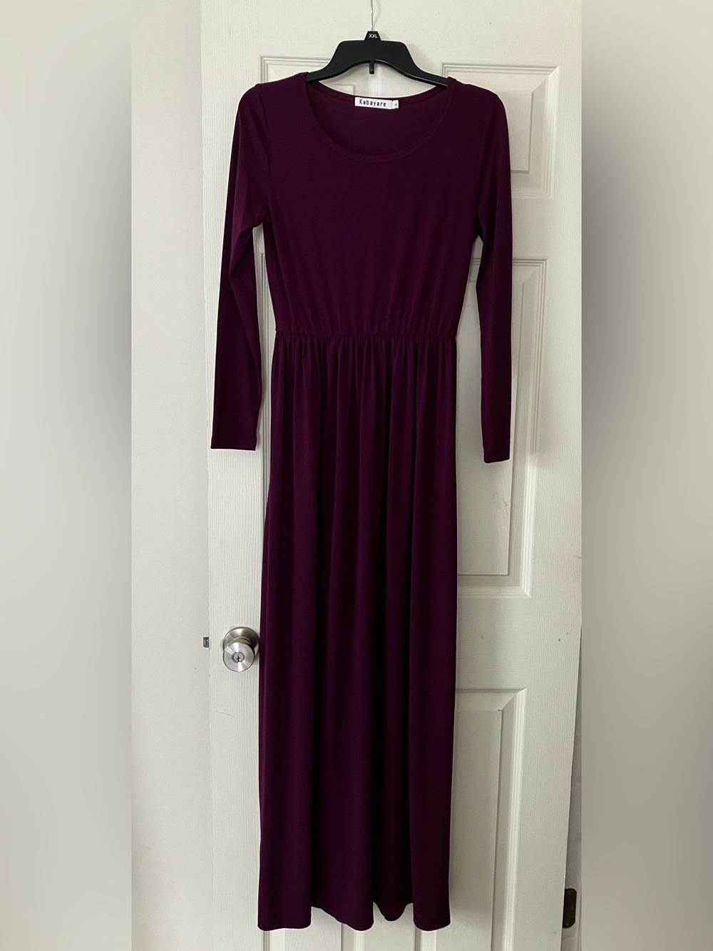 Kabayare Long Sleeve Maxi Dress - Burgundy Plum, Size S
